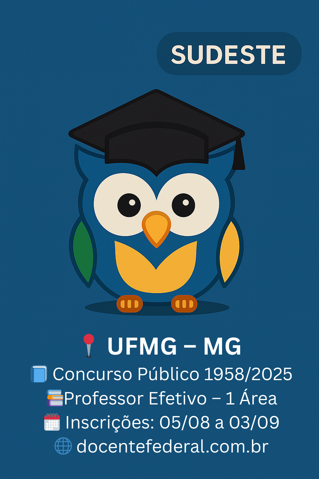 Concurso UFMG/FAE para Professor Assistente em Ensino de Física/Educação em Ciências, inscrições 04/08 a 03/09/2025 (Edital nº 1958/2025).