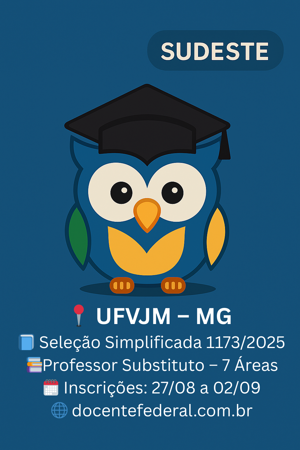 Card do concurso UFVJM 2025 para Professor Substituto
