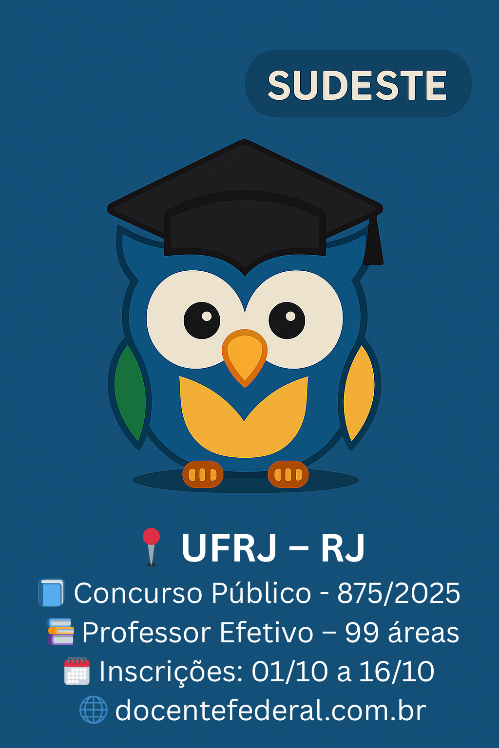 Concurso público UFRJ 2025 para professor efetivo – diversas áreas