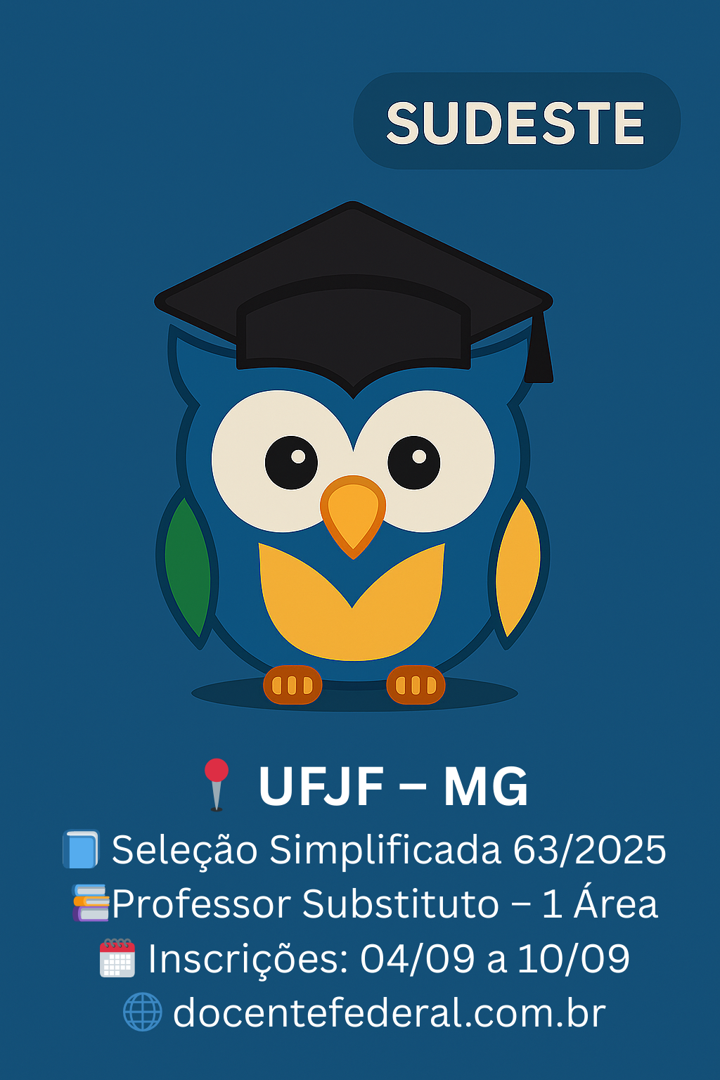 Seleção Simplificada UFJF Colégio João XXIII 2025 para Professor Substituto em Ciências/Biologia, 40h semanais, inscrições on-line.