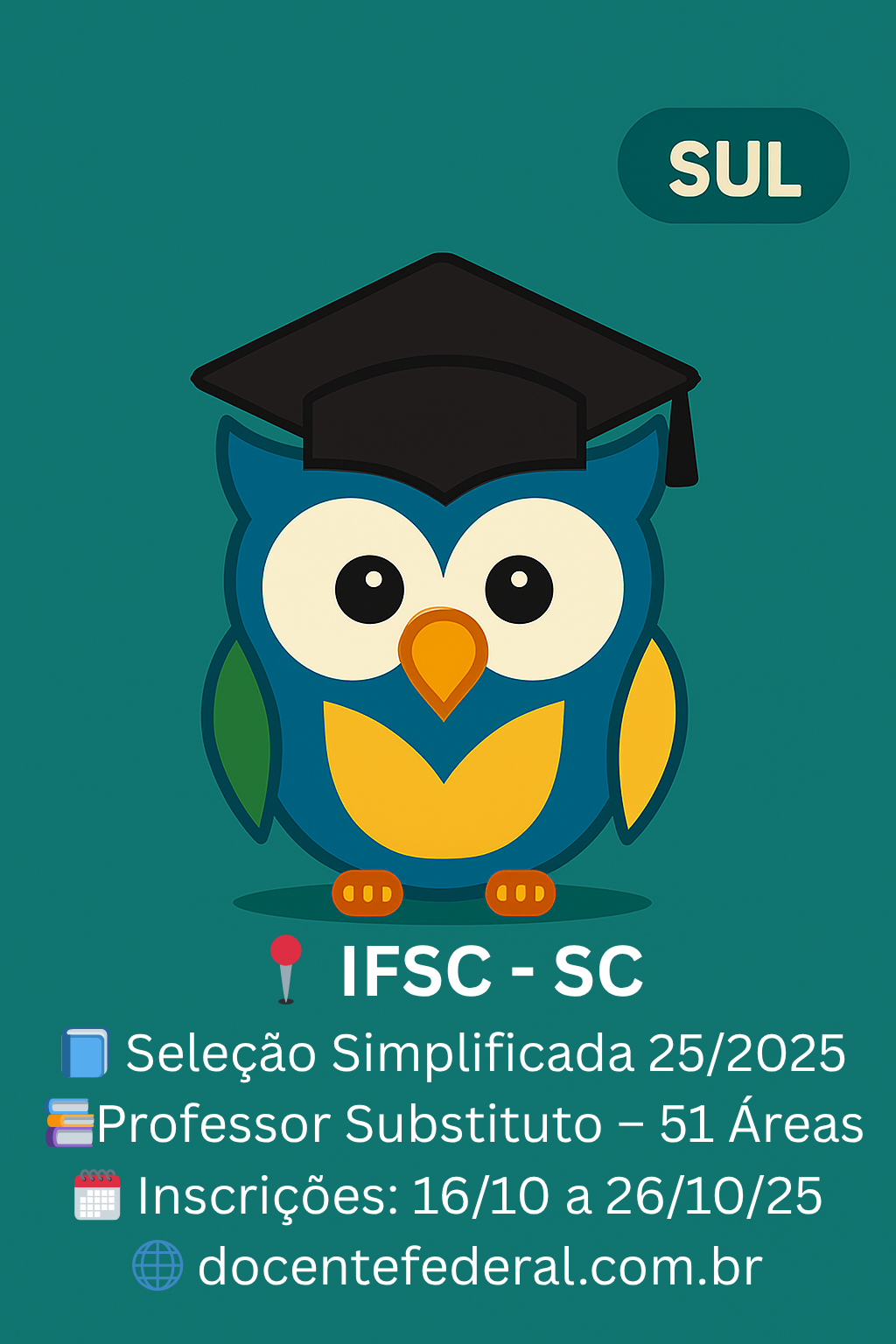 Processo seletivo do IFSC para Professor Substituto — Edital 25/2025