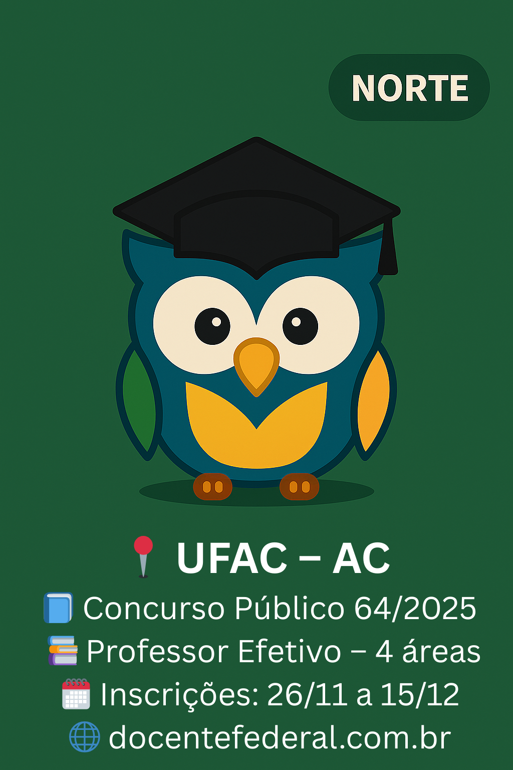 Concurso UFAC 2025 para Professor EBTT – Edital PROGRAD nº 64/2025