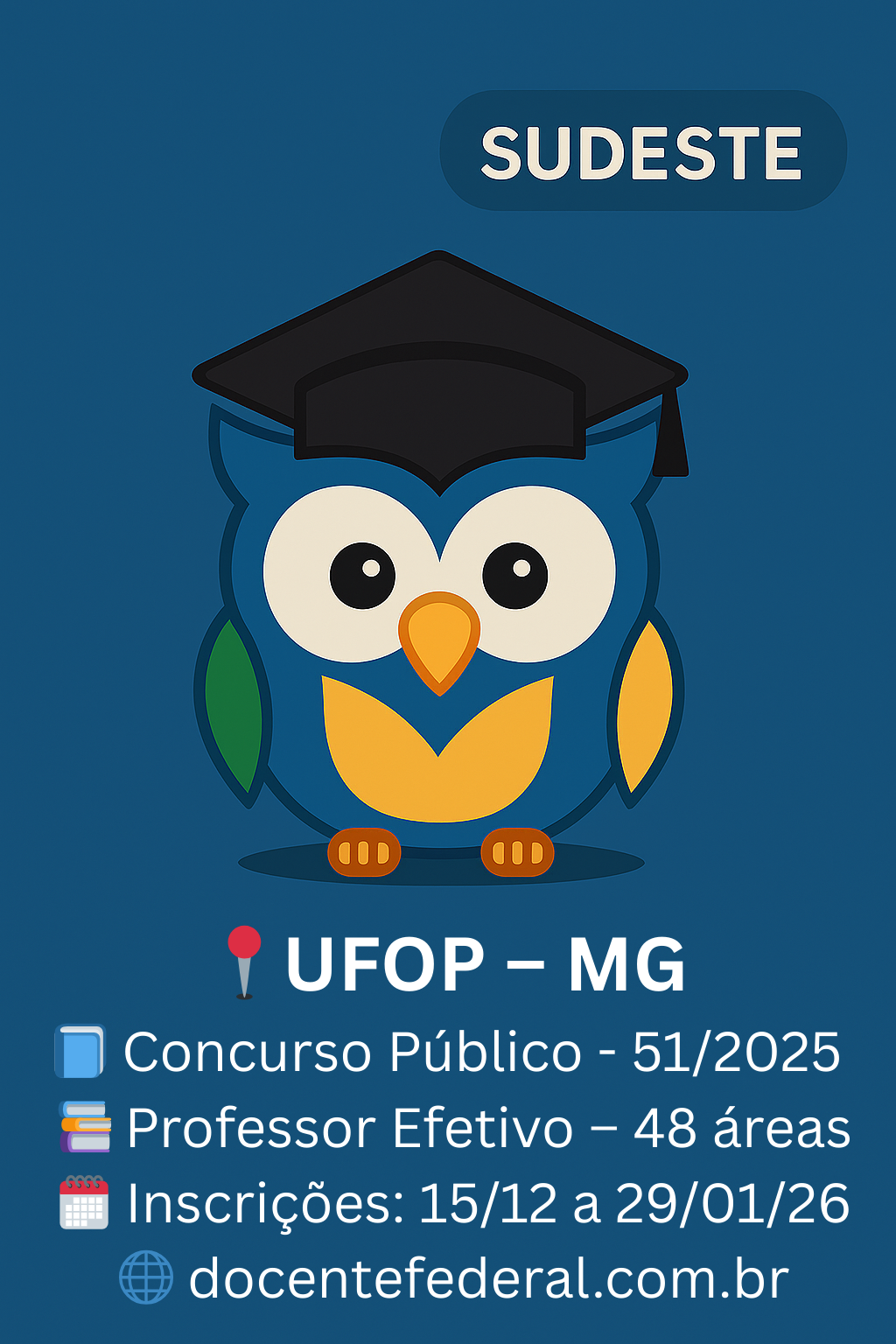 UFOP – Edital PROGEP 51/2025 – Professor Efetivo