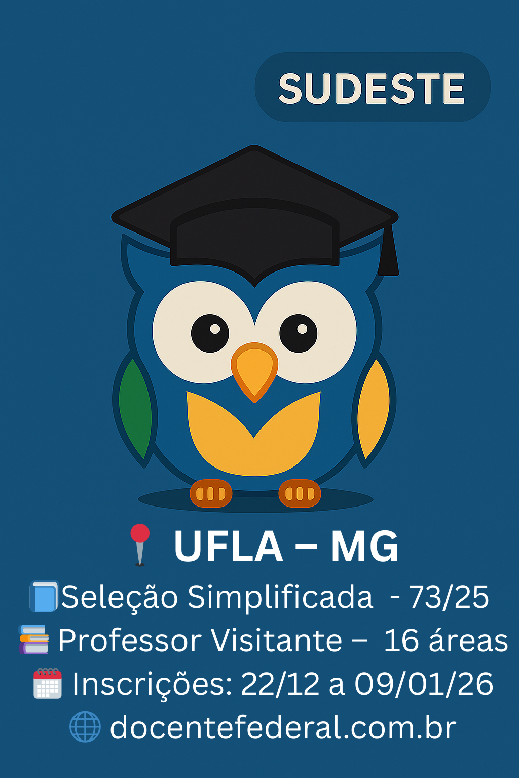 UFLA abre seleção para Professor Visitante (PVAC) – Edital 73/2025 (16 vagas)