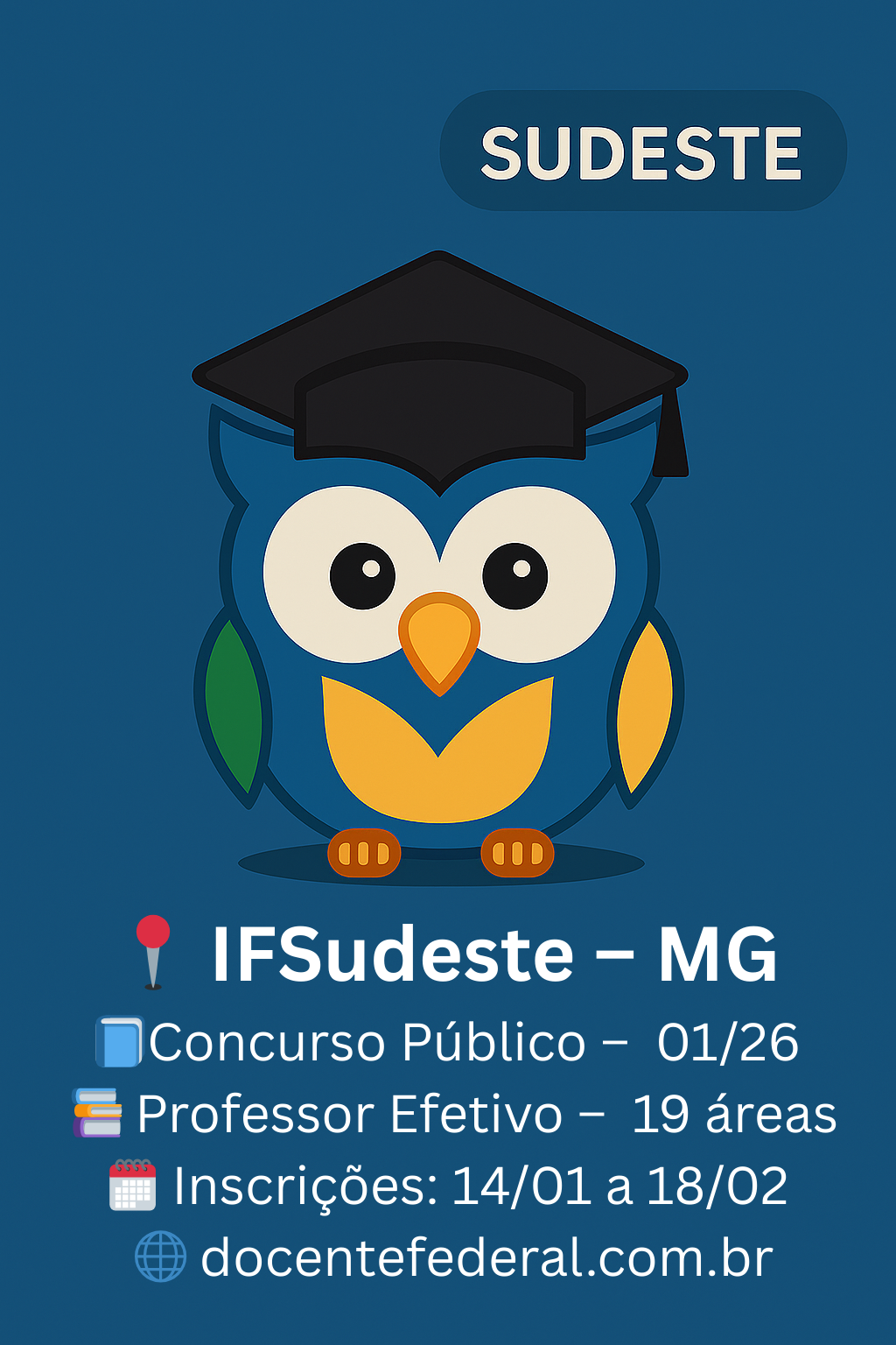 Concurso IF Sudeste MG para Professor EBTT com 19 vagas
