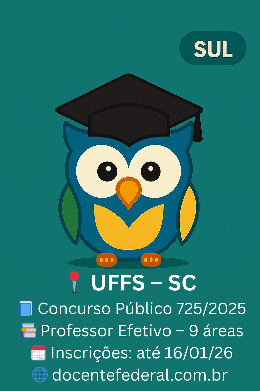 FFS abre concurso público para Professor do Magistério Superior — Edital 725/2025