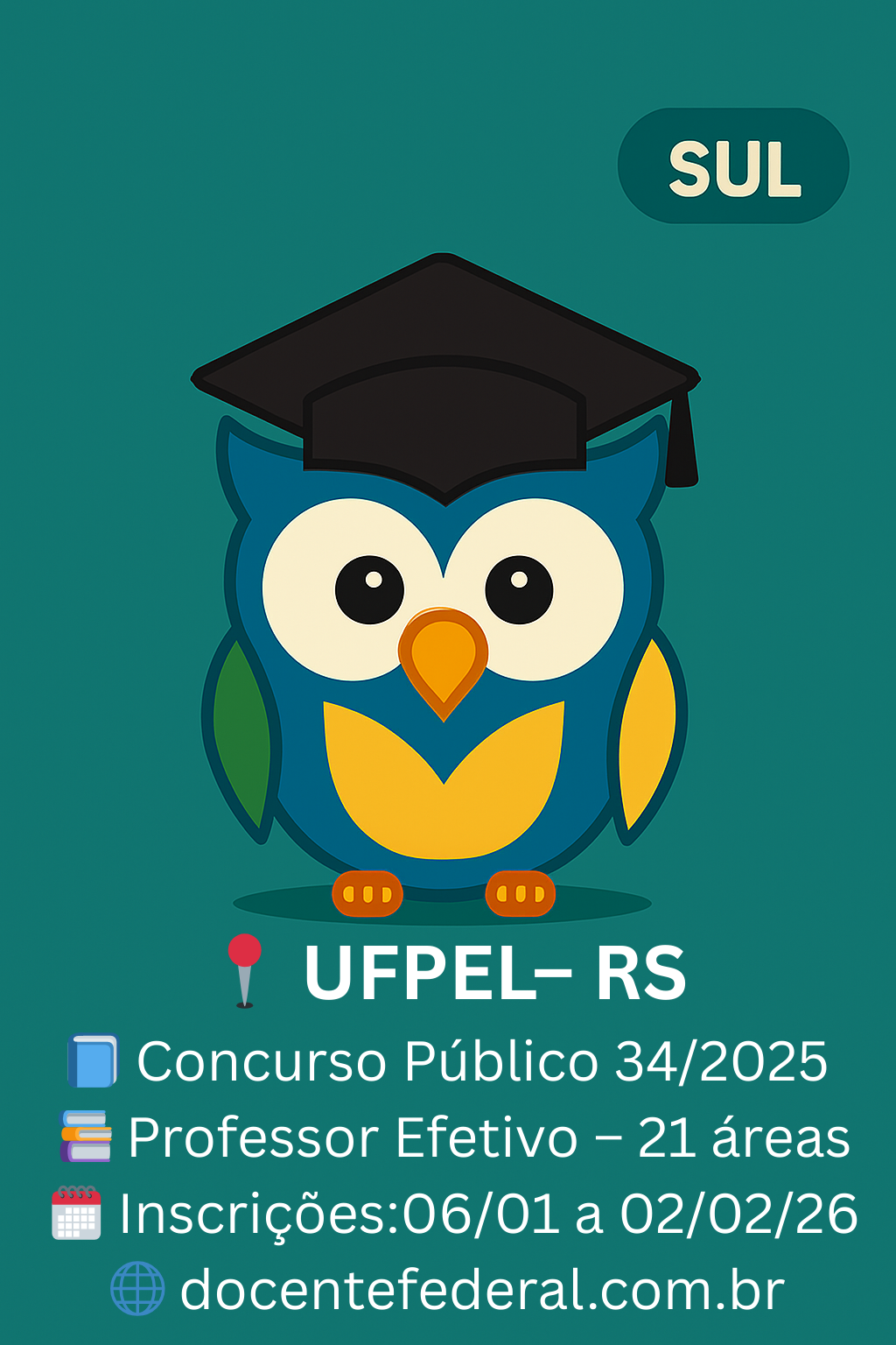 Concurso público da UFPel para Professor do Magistério Superior – Edital 34/2025
