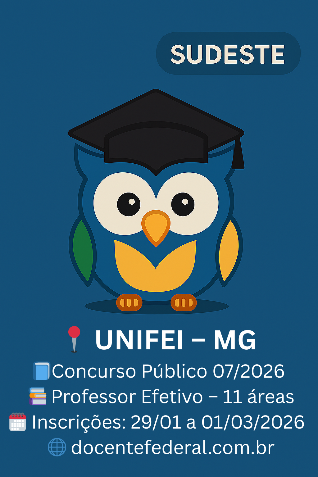 UNIFEI abre concurso público para Professor do Magistério Superior – Edital nº 07/2026 Concurso Professor UNIFEI – Edital nº 07/2026