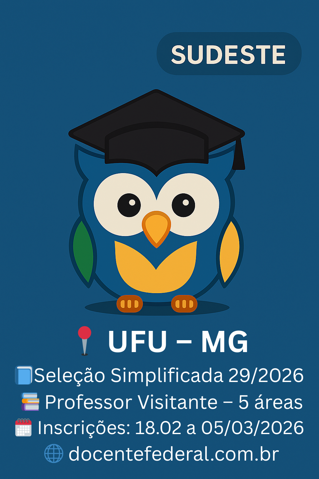 UFU abre processo seletivo para Professor Visitante — Edital PROGEP nº 29/2026 Processo Seletivo Docente UFU 2026