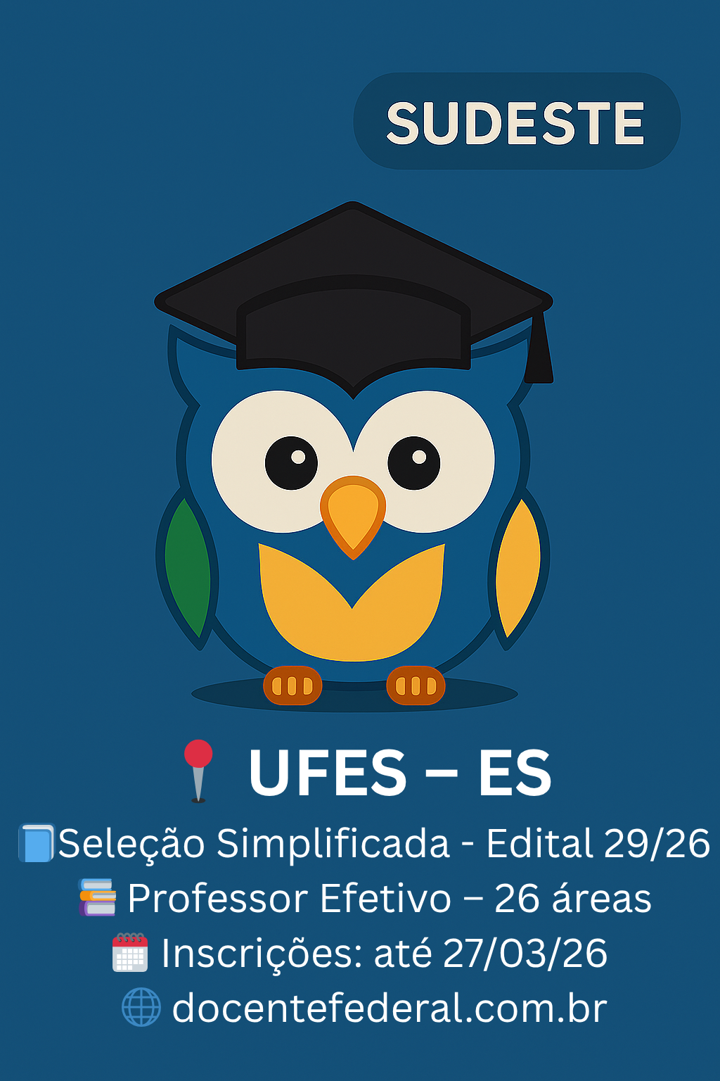 UFES abre processo seletivo simplificado para professor substituto edital 29 2026
