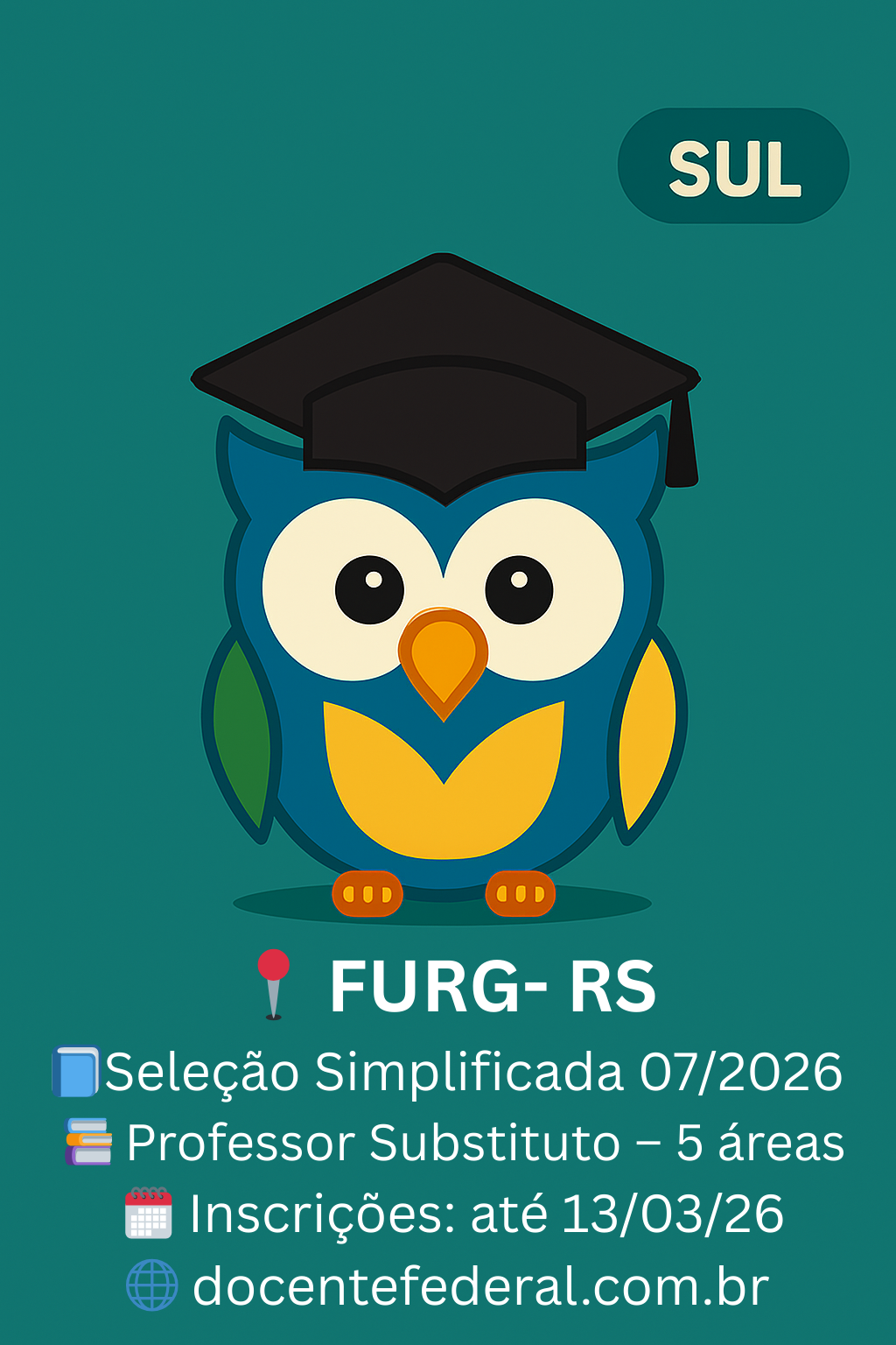 FURG abre seleção para professor substituto com 6 vagas