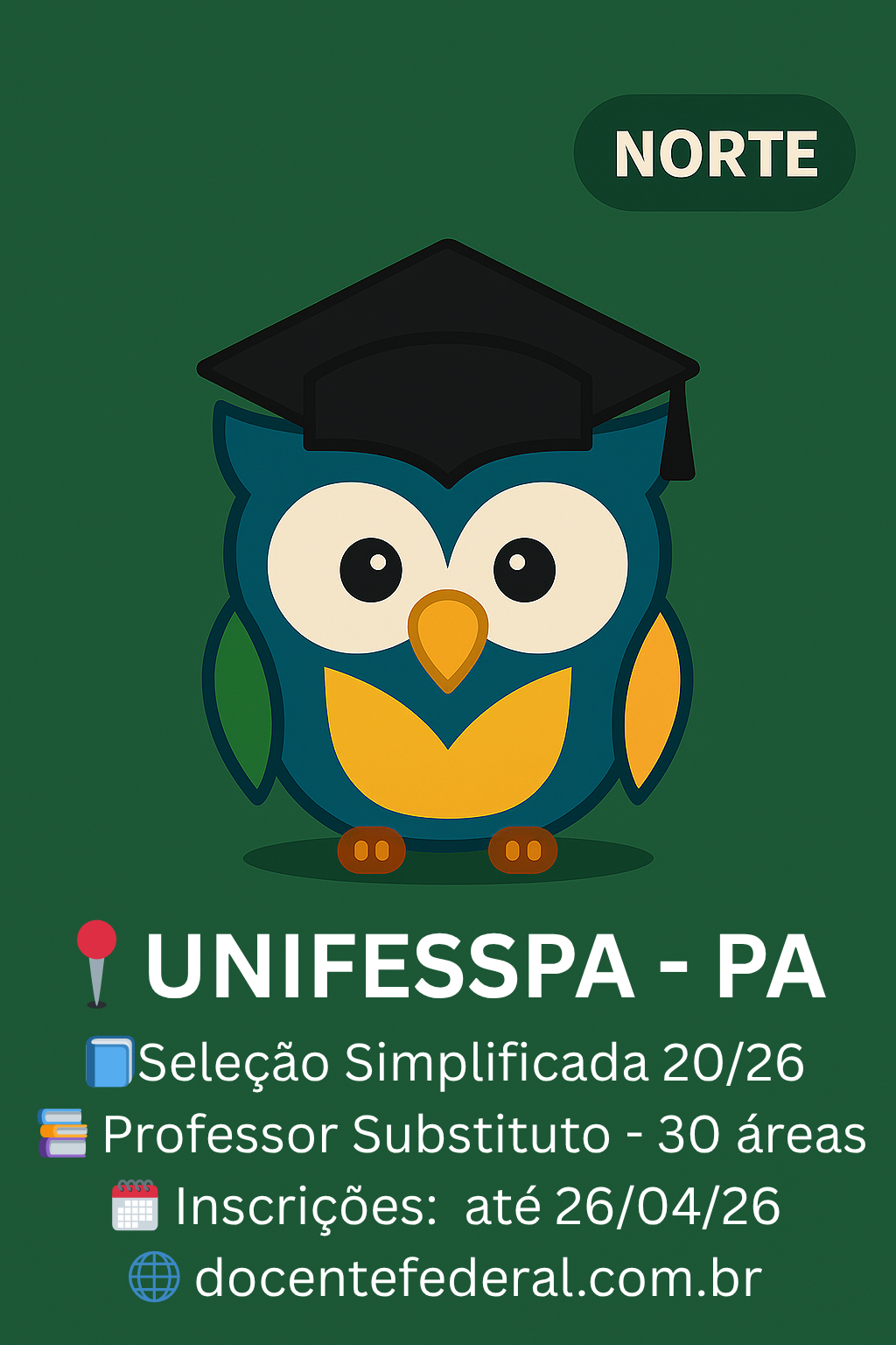 UNIFESSPA abre seleção para professor substituto no Pará em 2026