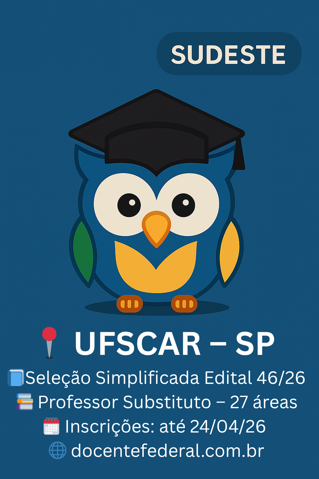 UFSCar 2026 abre seleção para professores substitutos