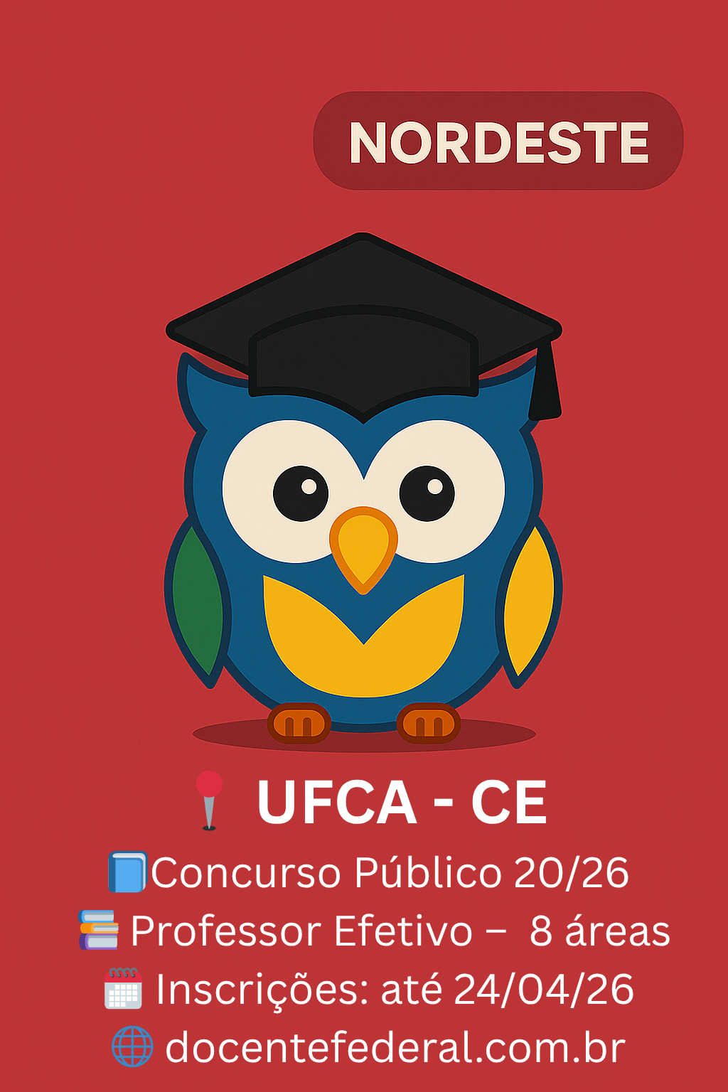 UFCA 2026 abre concurso para professores efetivos