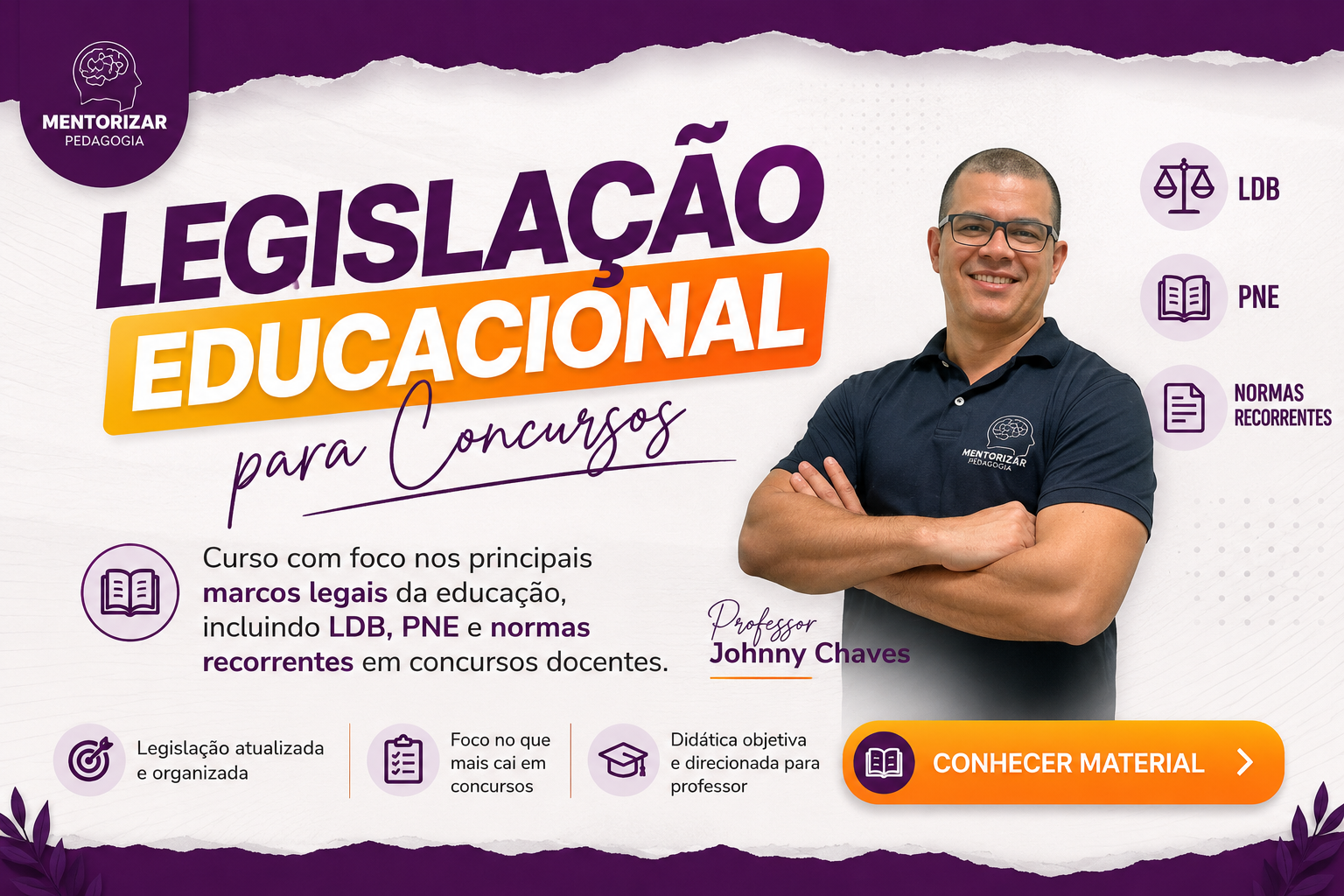 Banner do curso Legislação Educacional para Concursos