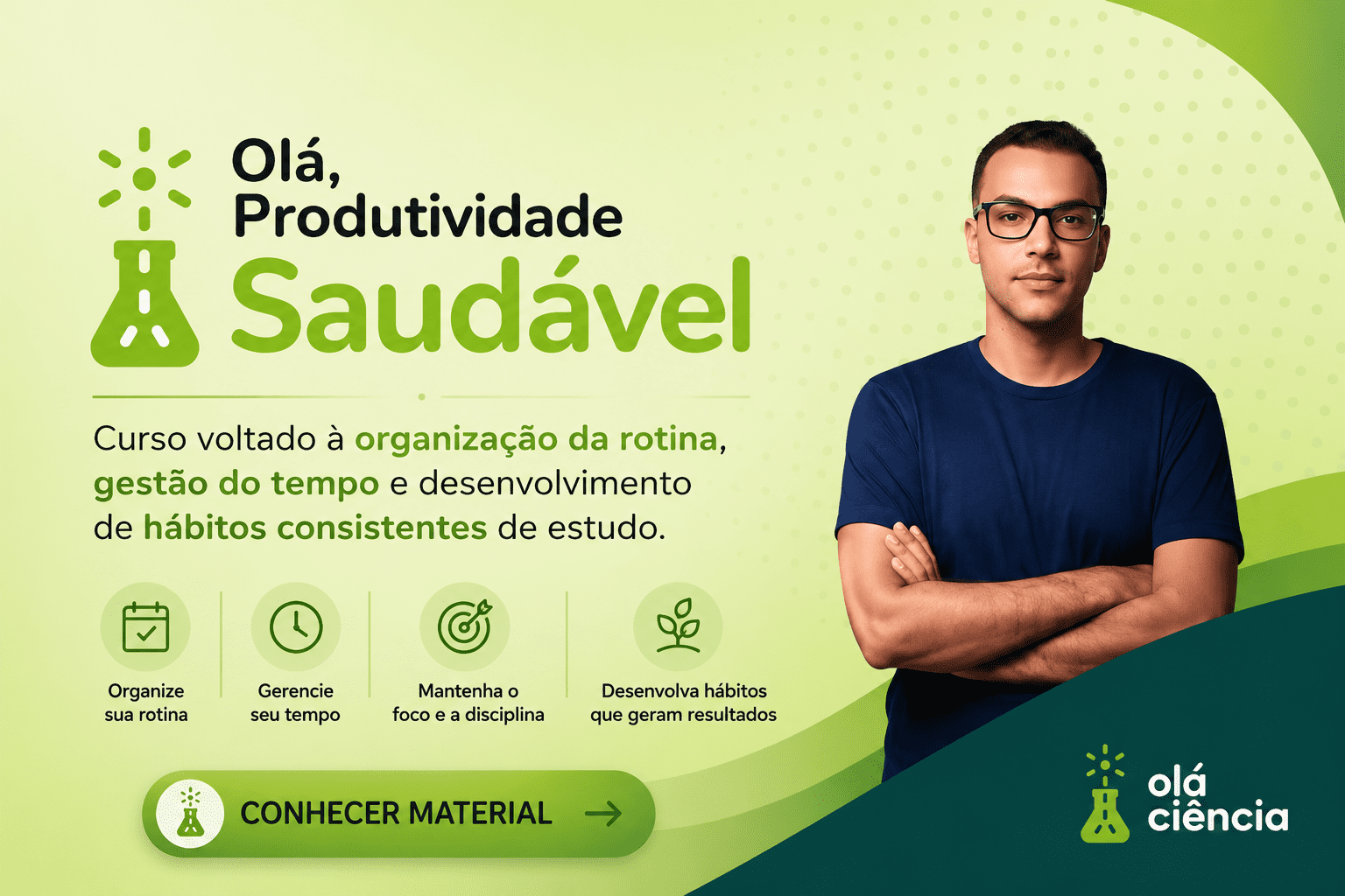 Banner do curso Olá, Produtividade Saudável