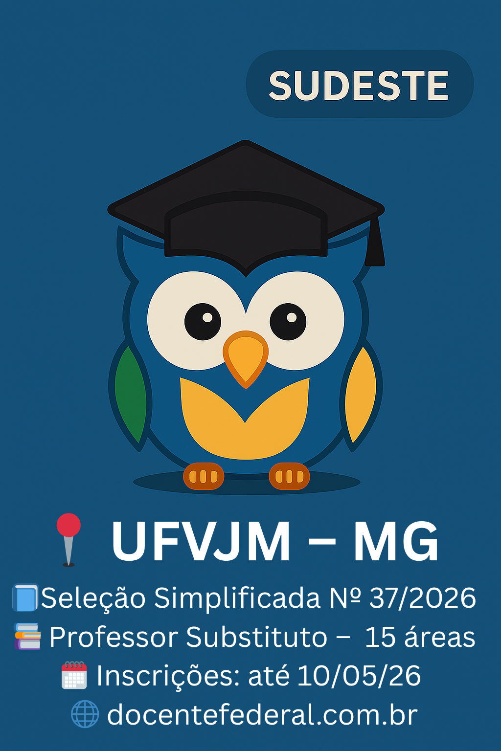 UFVJM abre seleção para professor substituto em diversas áreas em 2026