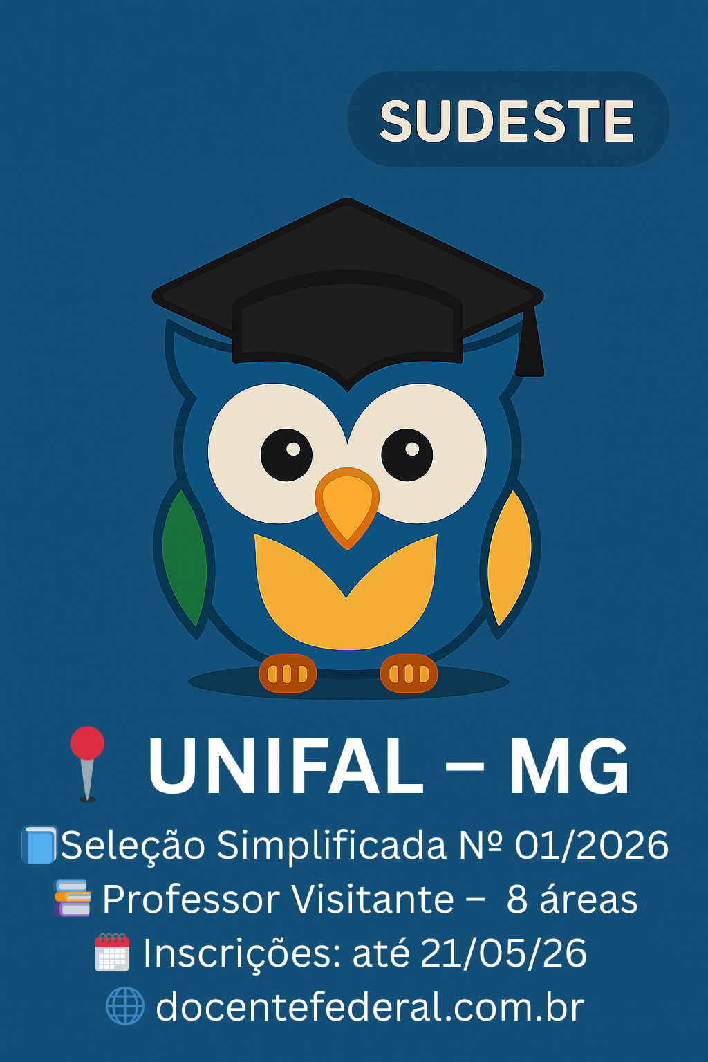 UNIFAL-MG abre seleção para Professor Visitante com 10 vagas