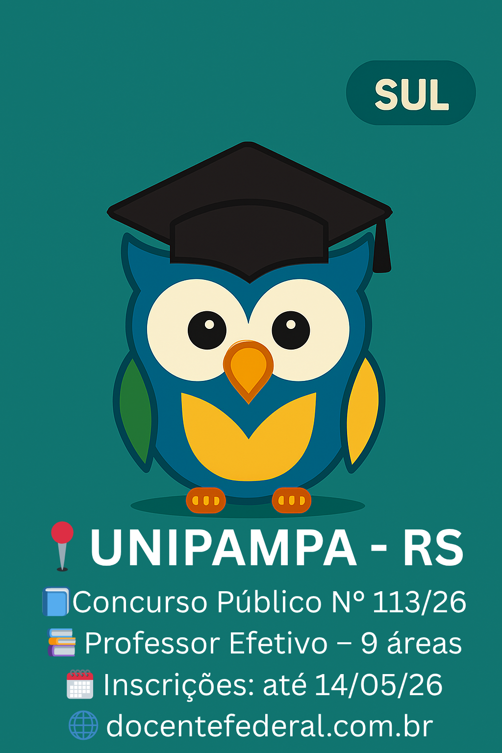 UNIPAMPA abre concurso para professor do magistério superior em 2026