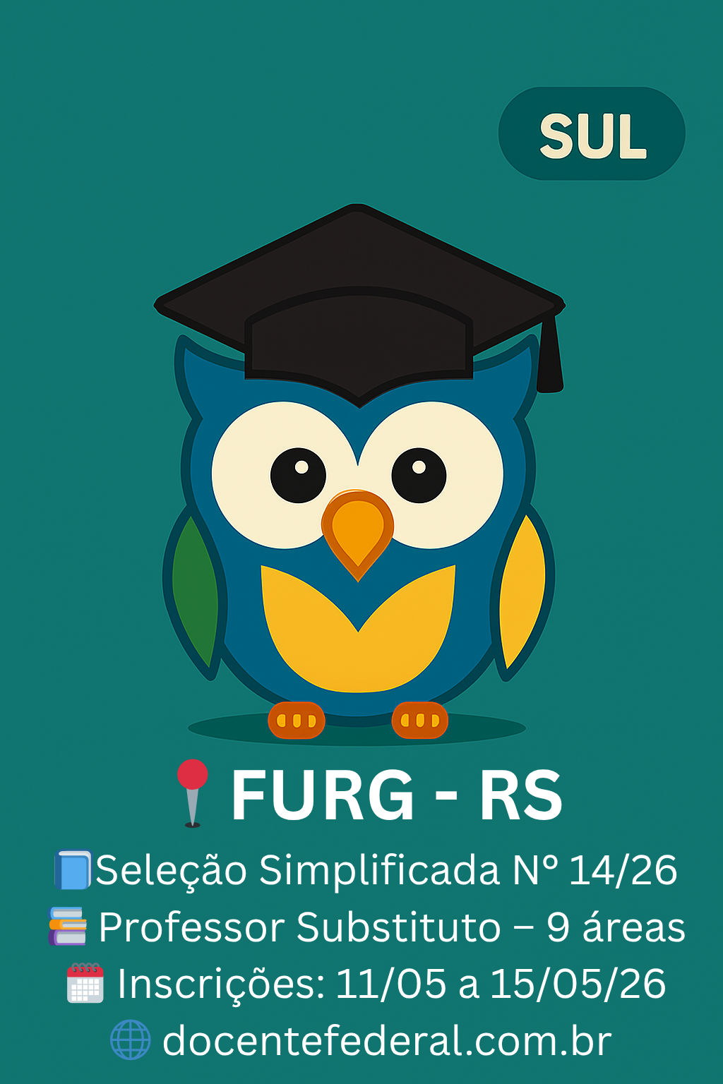 FURG abre seleção para professor substituto com 9 vagas em 2026