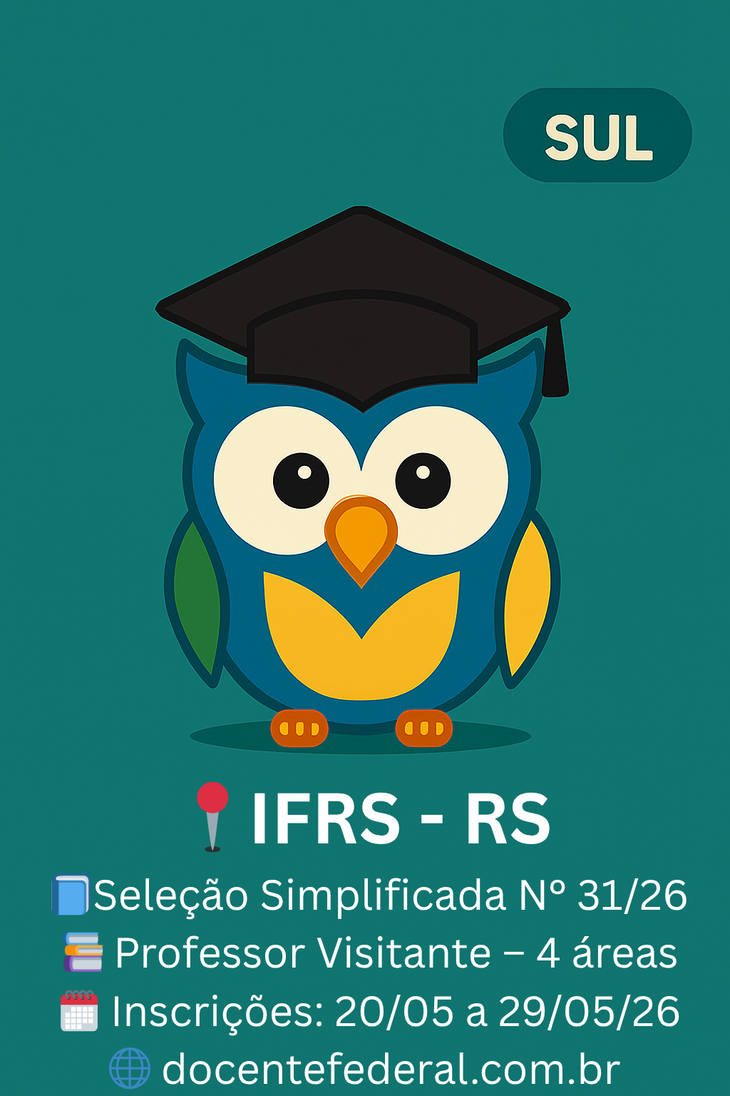 IFRS Porto Alegre abre seleção para Professor Visitante com 4 vagas IFRS Porto Alegre Professor Visitante 2026
