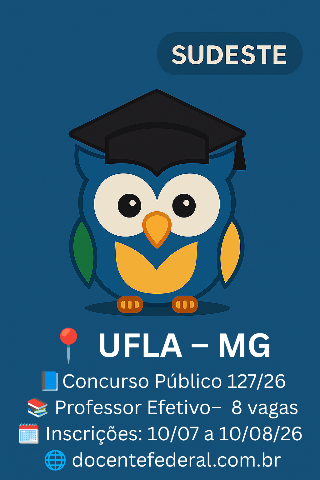 UFLA abre concurso para Professor EBTT com 8 vagas efetivas