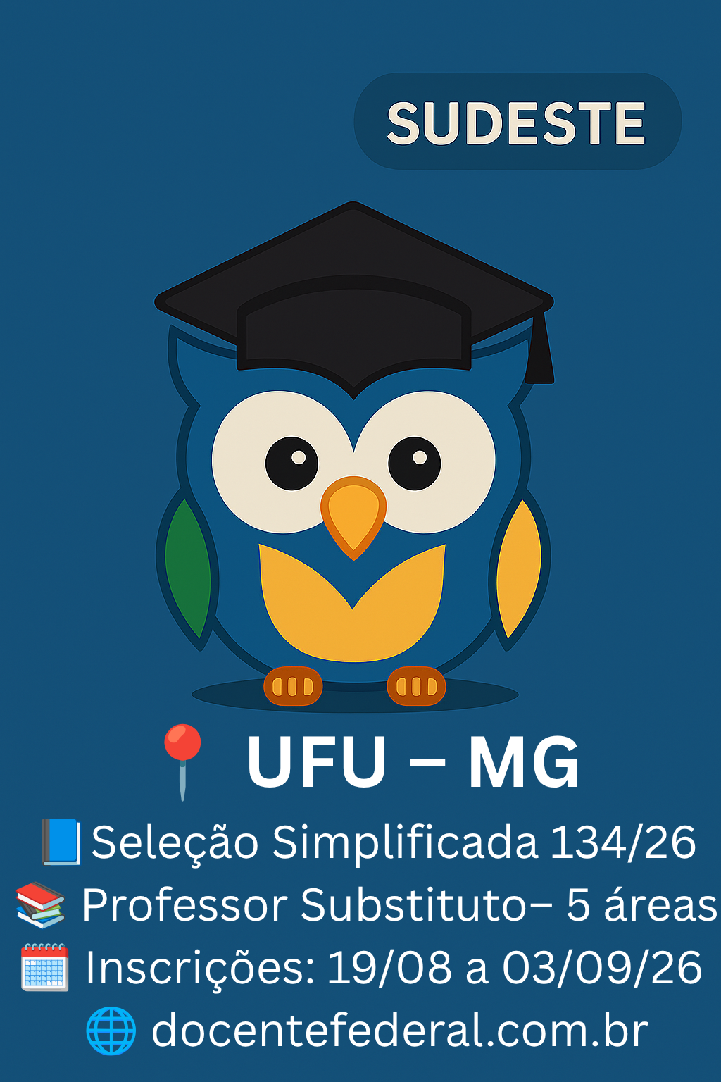 UFU abre processo seletivo para Professor Substituto com 5 vagas