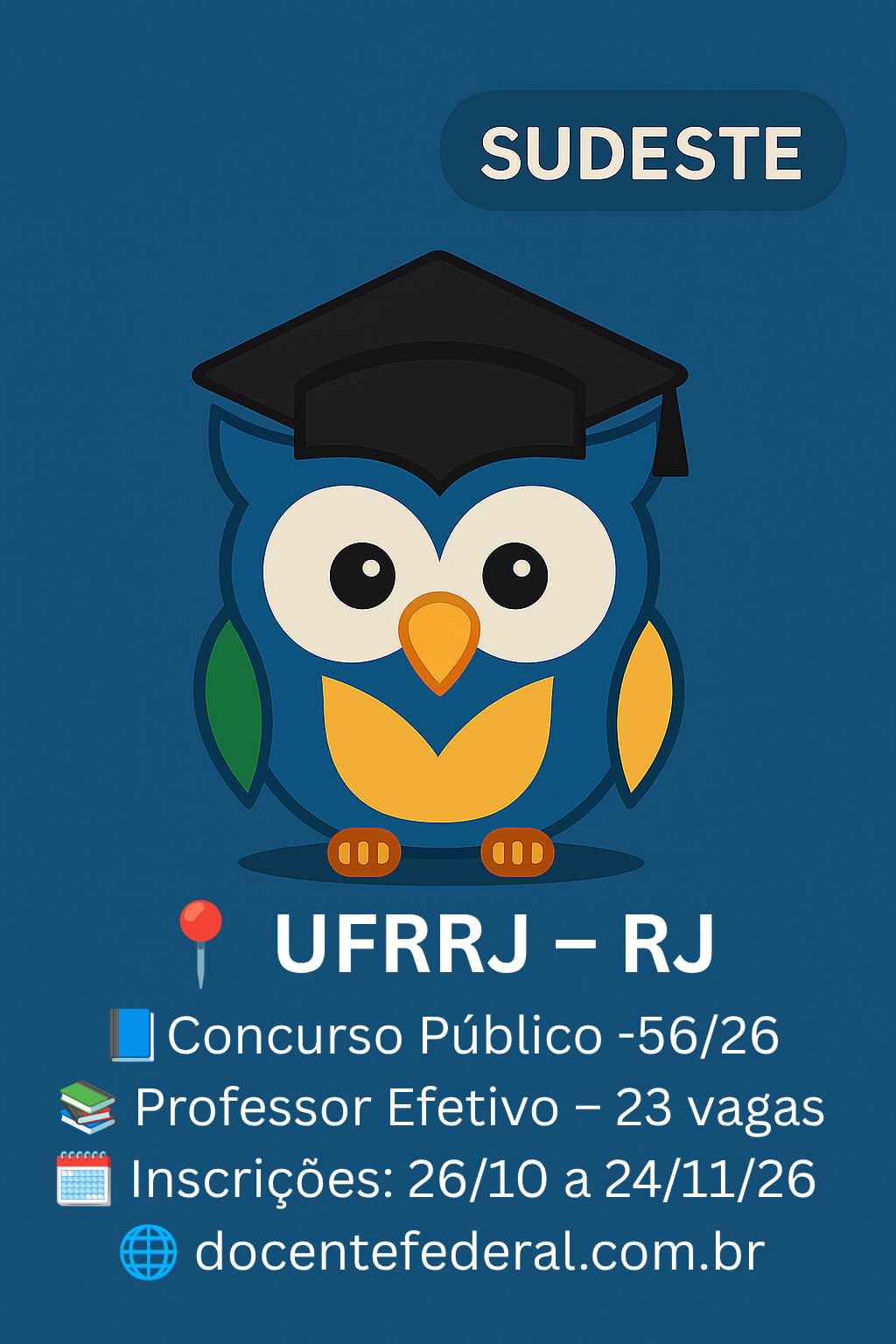 UFRRJ abre concurso público para Professor do Magistério Superior com 24 vagas no Rio de Janeiro.